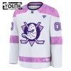 Barn Ishockey Anaheim Ducks tröja med eget tryck Fanatics Hockey Fights Cancer Practice 2024-25 Vit